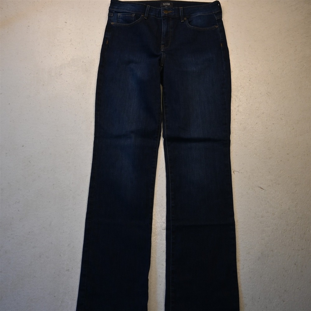 NYDJ 8 Mid Rise Marilyn Straight Rinse Stretch Denim Womens Jeans